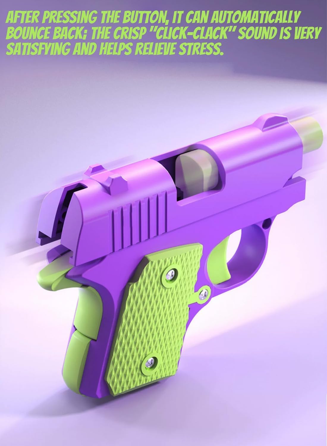 Fidget Gun Toy, Fidget Blaster Gun 1911 Titan Stress Shot ADHD Gun, 3D Printed Stress Anxiety Relief Pistol Toys