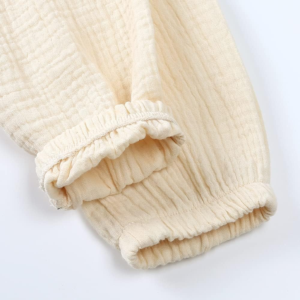 MYGBCPJS Baby Boys Girls Cotton Linen Trousers Kids Casual Ankle Pants Loose Long Bloomers