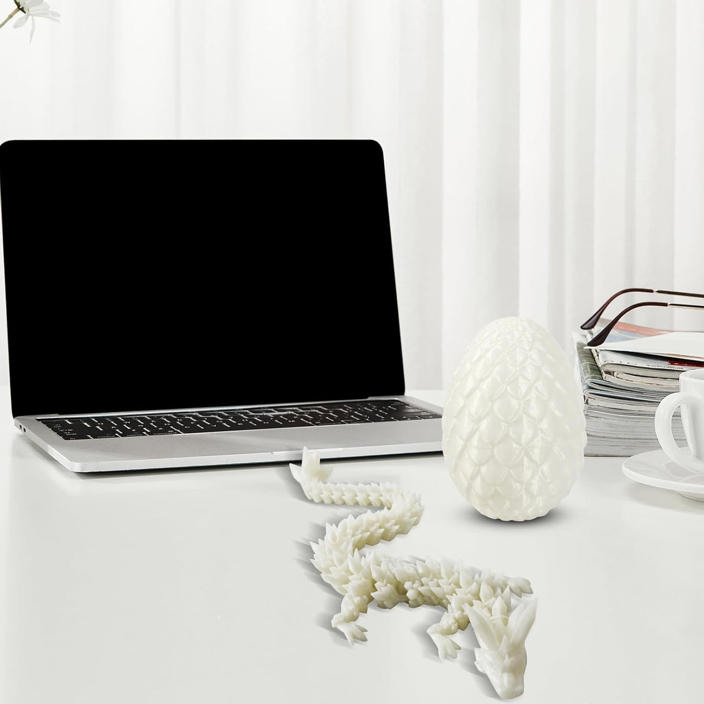 Easter Dragons 3D Printed Dragon Egg with Dragon Inside Crystal Dragon Fidget Toy for Adult Full Articulated Dragon for Home Office Decor