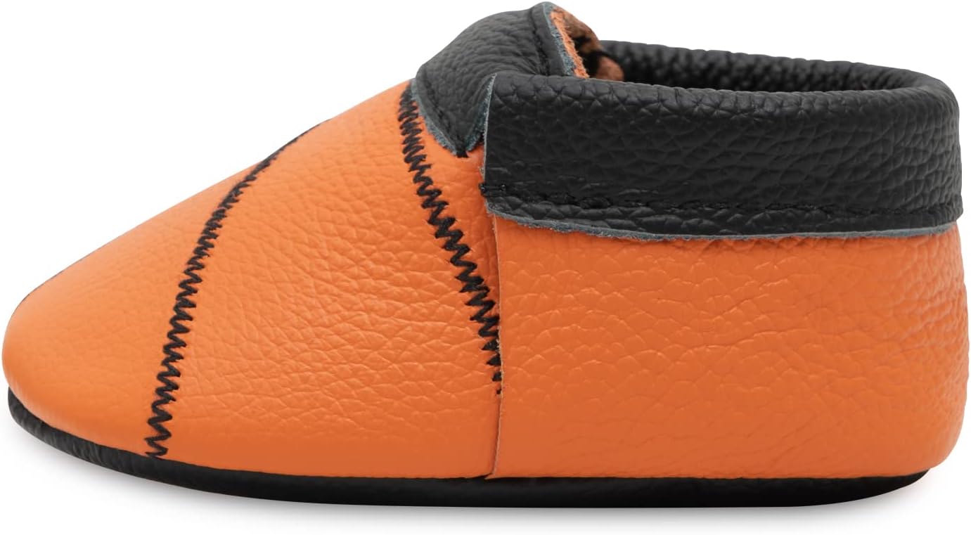 BirdRock Baby Fringeless Moccasins - Genuine Leather Boys and Girls Shoes for Newborns, Infants, Babies, Toddlers