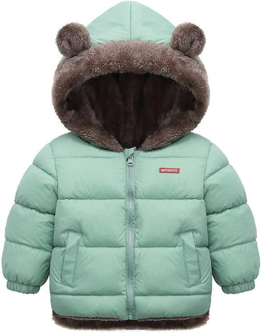 Fairy Baby Infant Baby Winter Coat Cute Teddy Bear Hooded Jacket Warm Fleece Outerwear Windproof Toddler Boys Girl 6M-4T