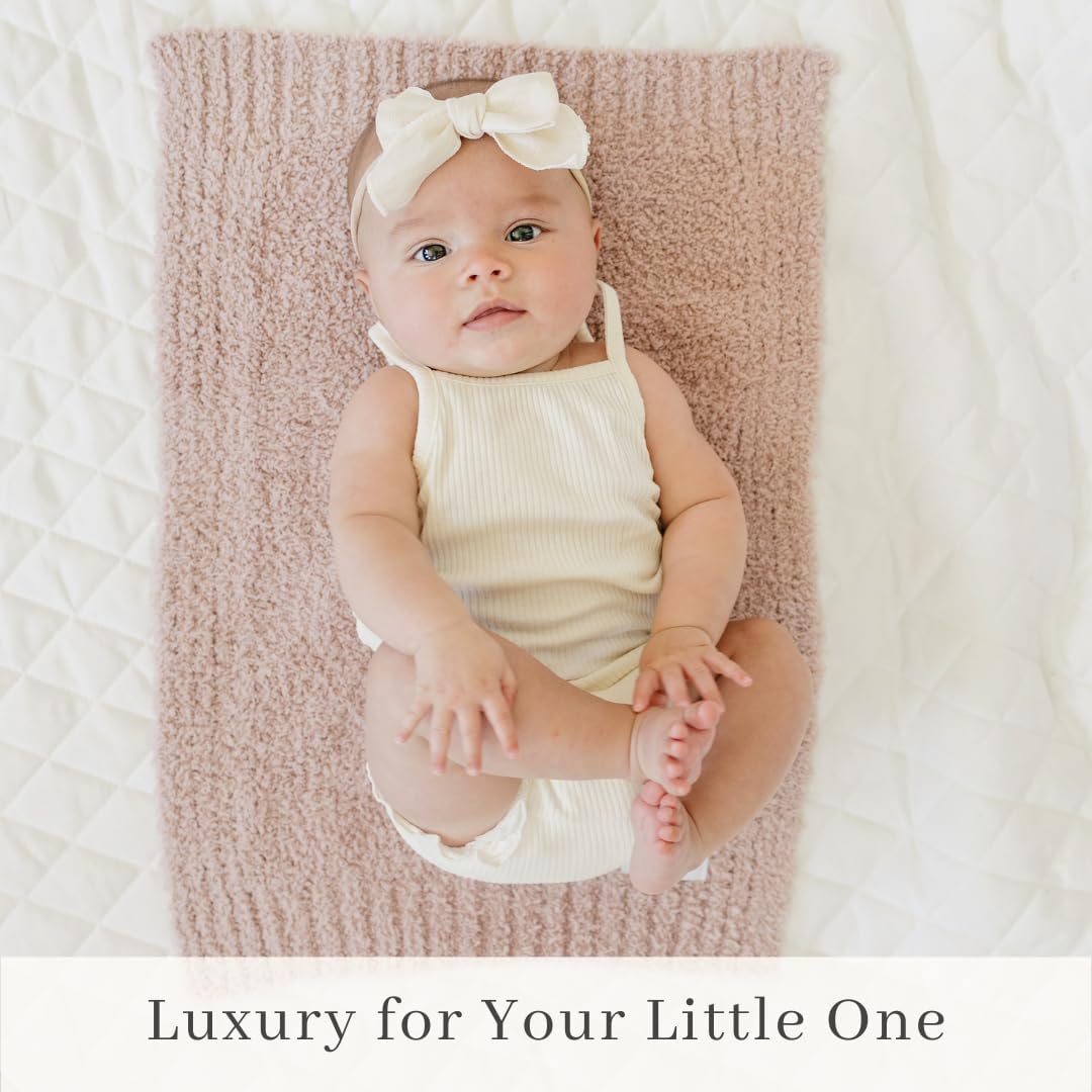 SARANONI Bamboni Luxury Baby Blanket, Breathable & Soft Plush Blanket for Infant Boys & Girls (Pink, Mini 15” x 20”)