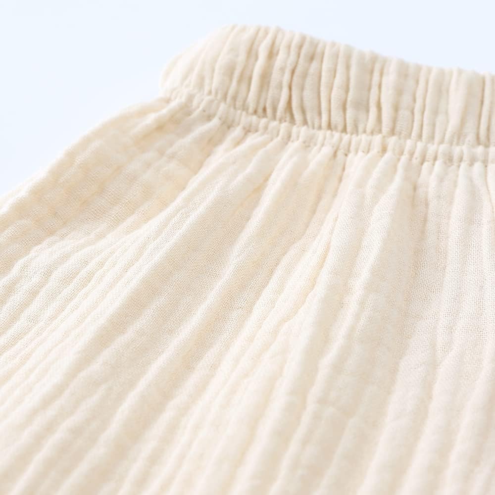 MYGBCPJS Baby Boys Girls Cotton Linen Trousers Kids Casual Ankle Pants Loose Long Bloomers