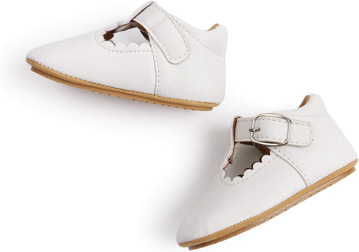 SOFMUO Baby Boys Girls High Top Ankle PU Leather Sneakers Soft Rubber Sole Infant Moccasins Newborn Oxford Loafers Anti-Slip Toddler Wedding Uniform Dress Shoes