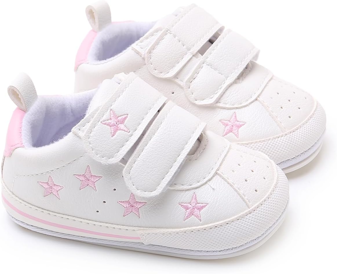 SOFMUO Baby Boys Girls High Top Ankle PU Leather Sneakers Soft Rubber Sole Infant Moccasins Newborn Oxford Loafers Anti-Slip Toddler Wedding Uniform Dress Shoes