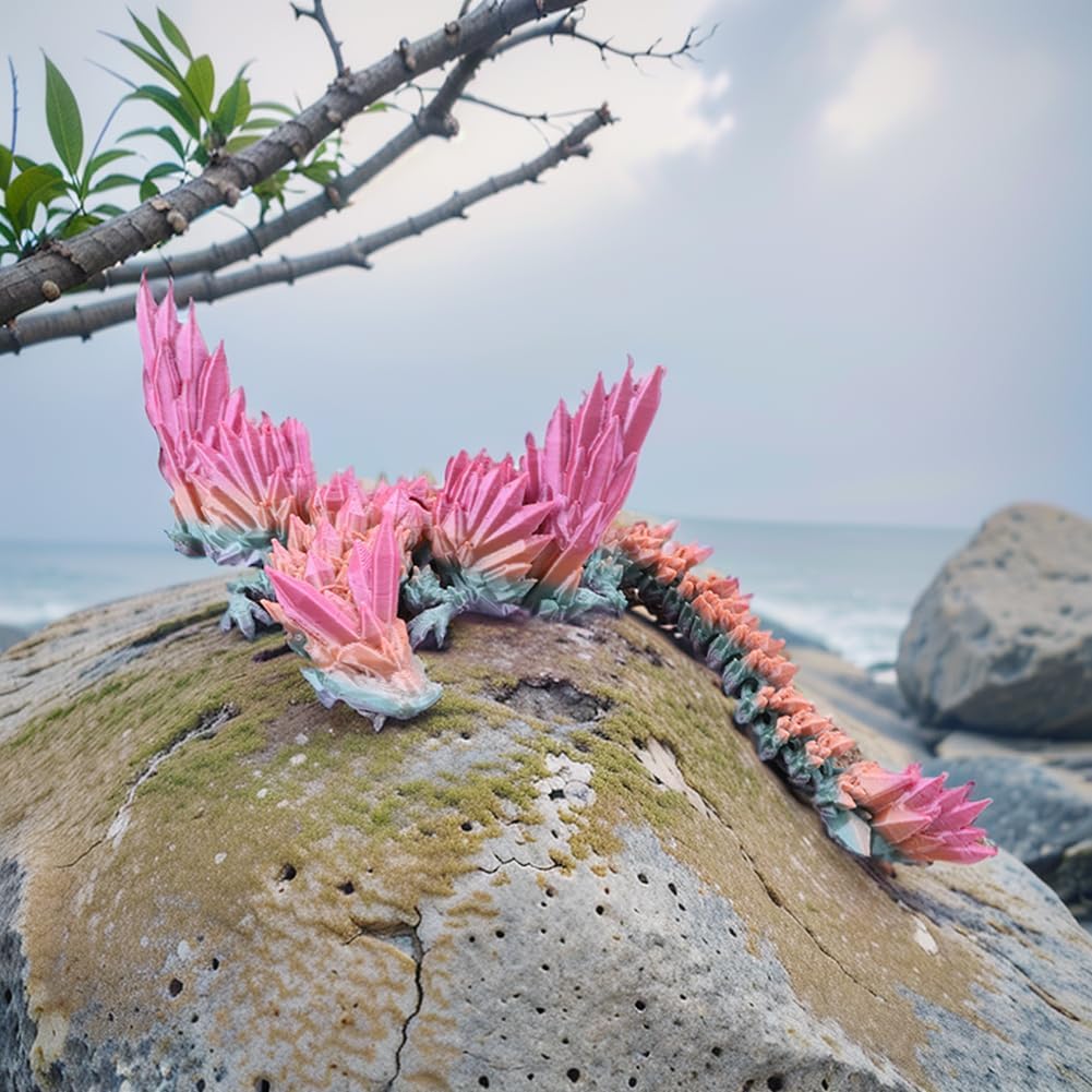 Cessfle 3D Printed Dragon in Egg, Fly Dragon Egggs with Dragon Inside Full Articulated Dragon Egggs for House of Dragon Crystal Fidget Dragon Egg Toys, Home Office Decor Executive Desk Toy