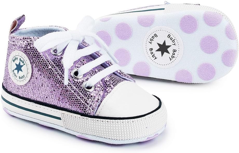 Unisex Baby Girls Boys Canvas High-top Shoes, Newborn Infant Anti-Slip Soft Sole Frist Walking Breathable Sneakers