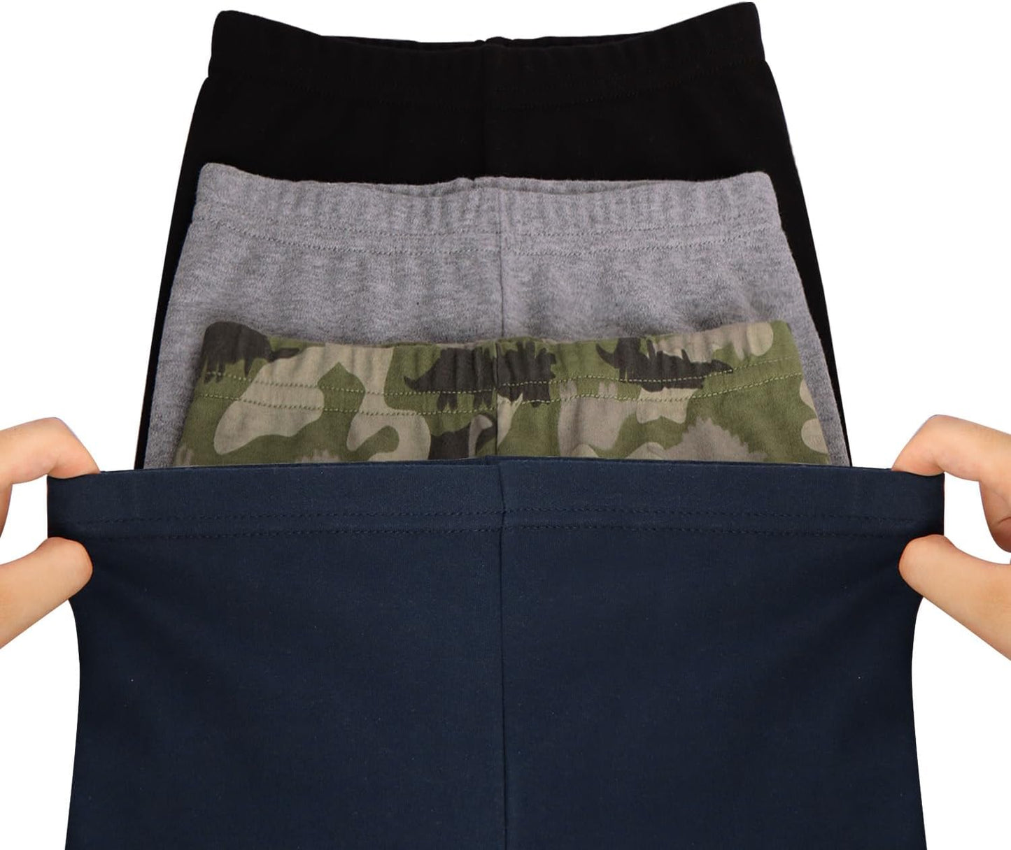 GLASH Kids Baby and Toddler Boys Cotton Pants, 4 Pack 2T-6Y Joggers Sweatpants for Boys