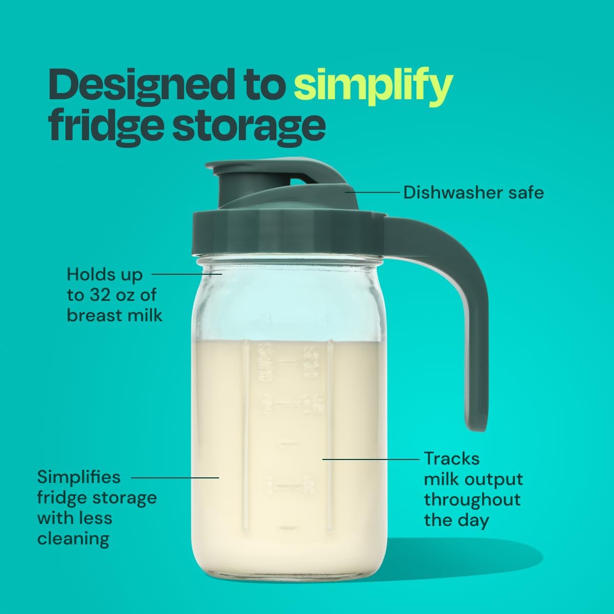 Willow - Go Double Hands Free Breast Pump w/Milk Bags and Glass Milk Pitcher Bundle