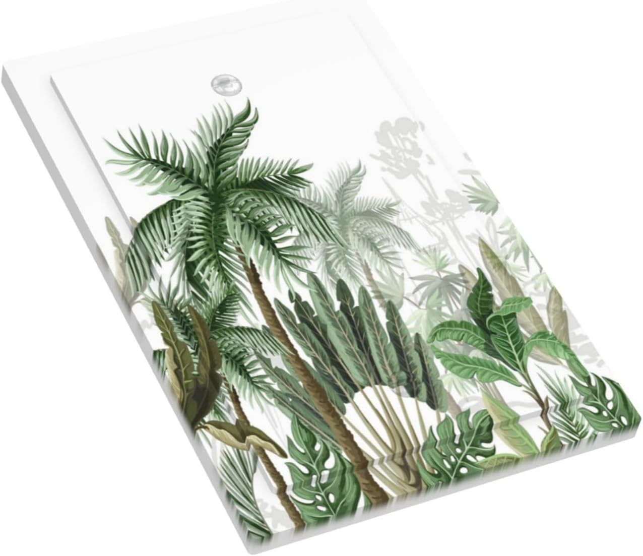Palm Tree Banana Leaf Green Rainforest Natural Landscape Light Switch Cover Plate 1 Gang No Device Blank Electrical Wall Plates Faceplate Decorative Switch Plate for Bed Room Living Room Decor