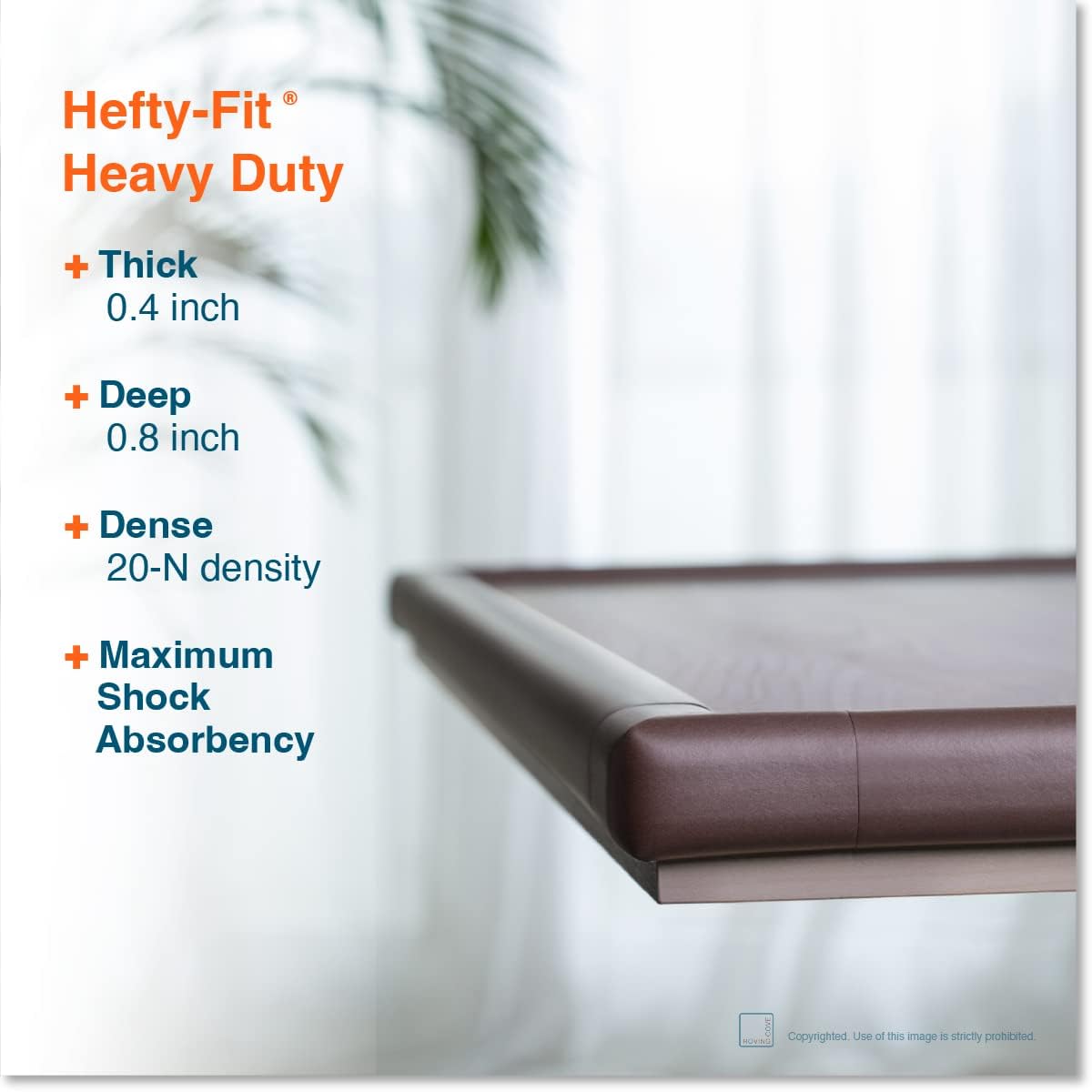 Roving Cove HeftyFit Corner Protector for Baby (16 Large Corners), Heavy-Duty Soft Rubber Foam Furniture Corner Bumper Guards, 3M Adhesive Pre-Taped, Coffee Brown