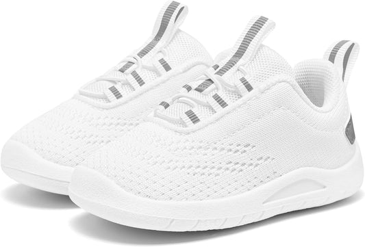 MORENDL Toddler Slip On Sneakers Baby Walking Shoes Non-Slip Breathable Unisex Pink Mesh Lace-Up Athletic Sneakers Infant Running Shoes