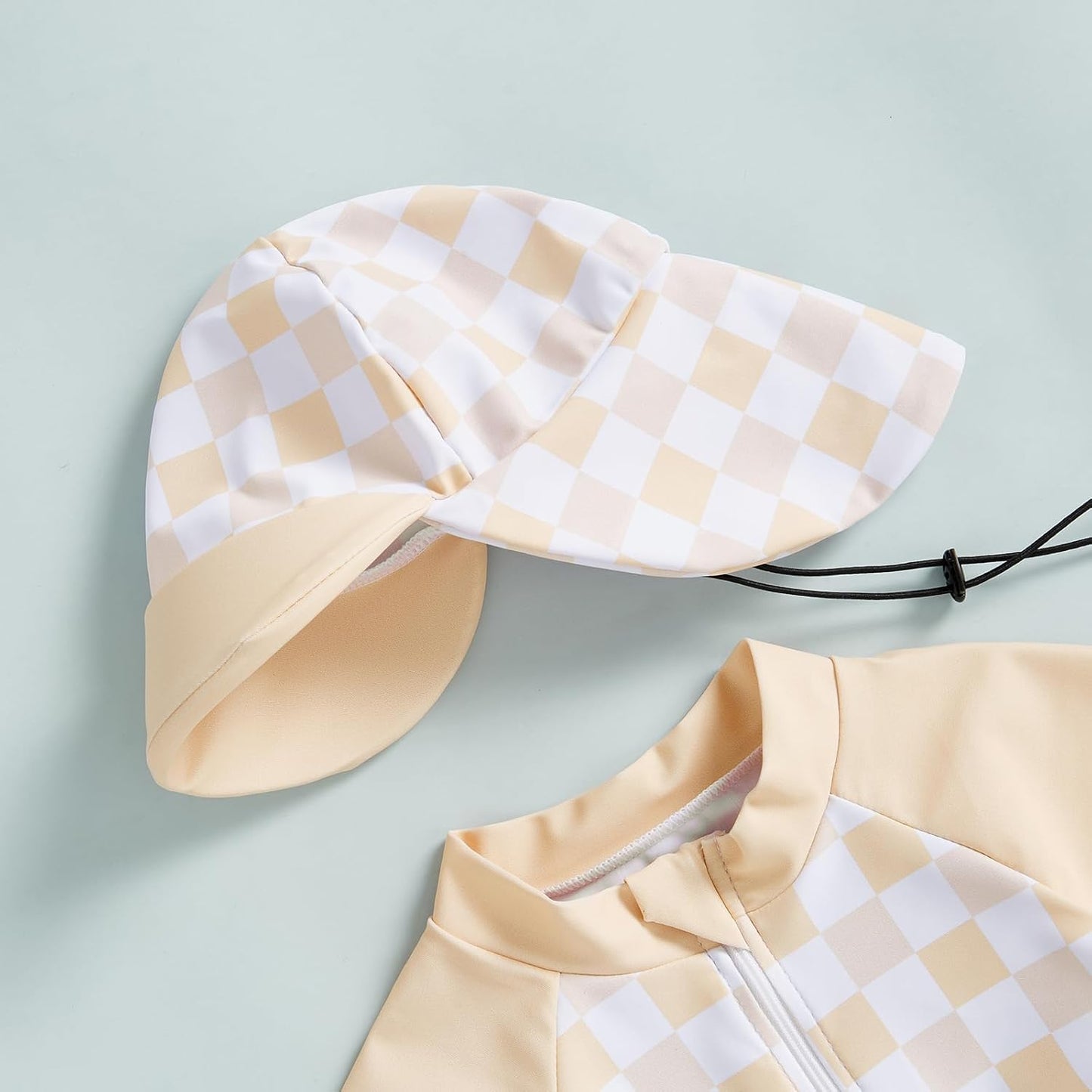 MAYUMMPY Baby Boys Girls Swimwear Casual Zipper One Pieces Rash Guard Swimsuit and Hat Beachwear Bathing Suit