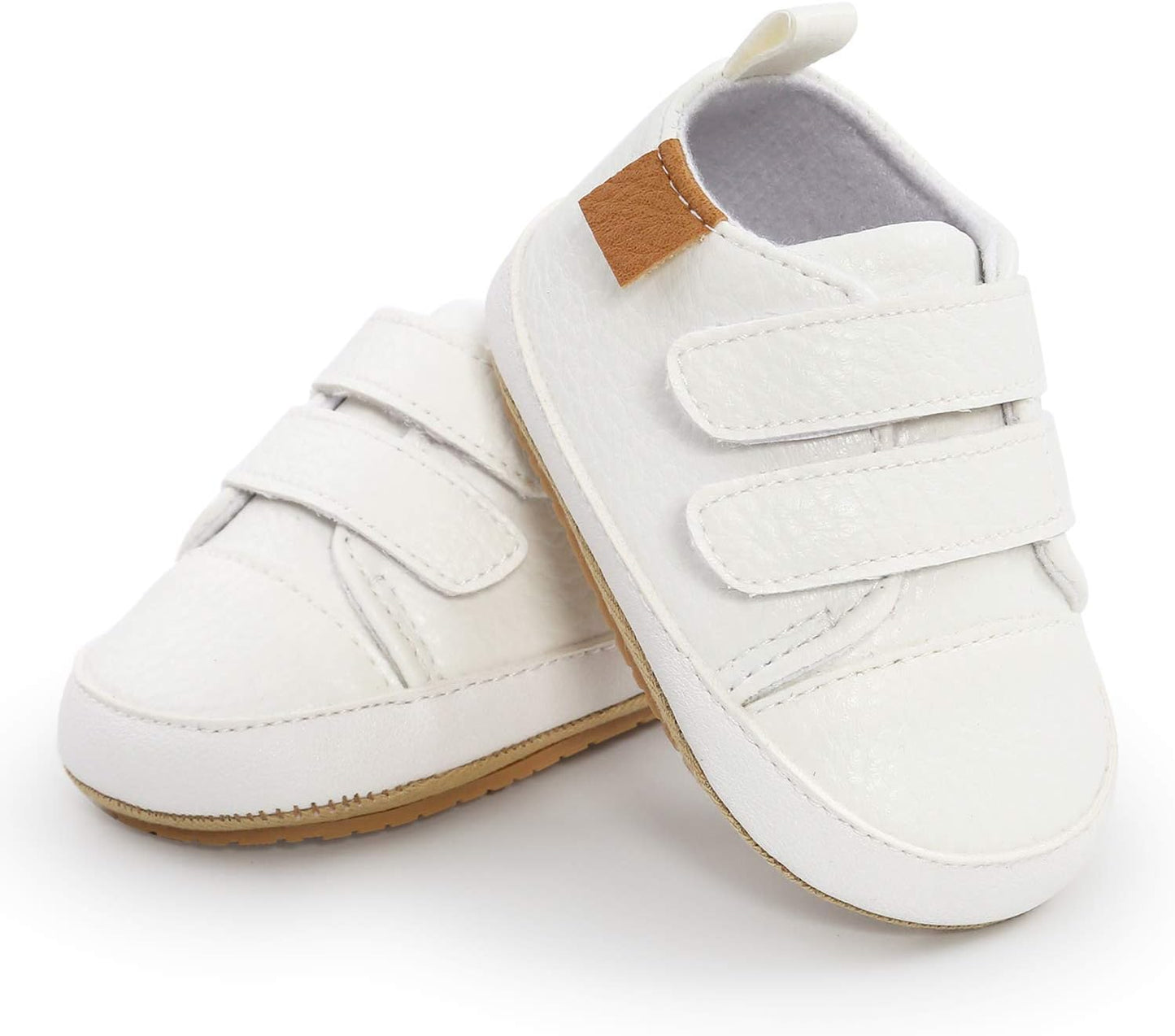 SOFMUO Baby Boys Girls High Top Ankle PU Leather Sneakers Soft Rubber Sole Infant Moccasins Newborn Oxford Loafers Anti-Slip Toddler Wedding Uniform Dress Shoes