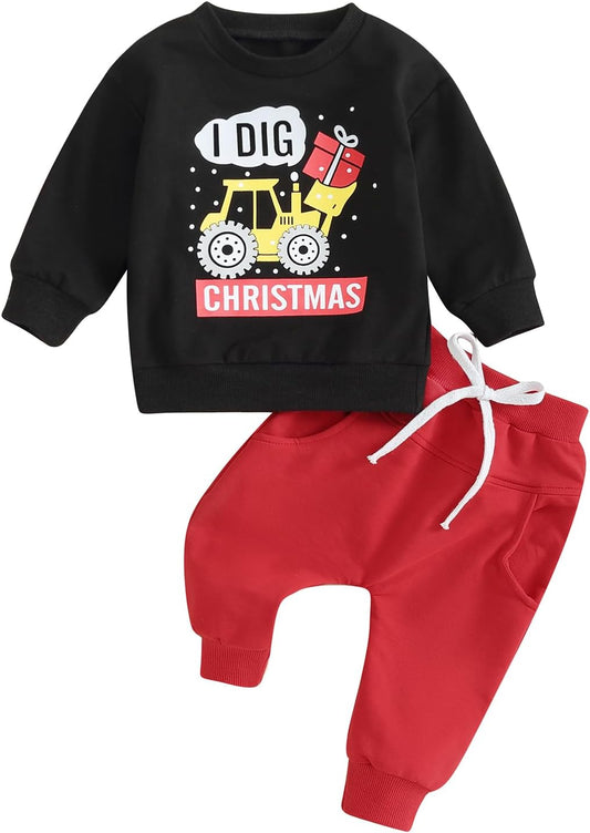 Baby Boy Clothes Fall 6 12 18 24 Months Football Long Sleeve Pullover Tops & Pant Sets Toddler Winter Outfits