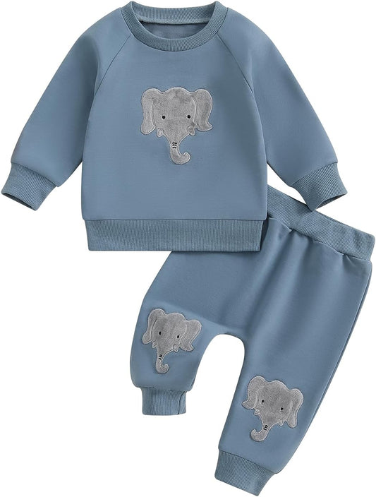 WZTYYDS Toddler Boy Clothes 2T 3T 4T 5T Fall Outfits Baby Pullover & Pants Sets Kids Winter 2Pcs Sweatsuit