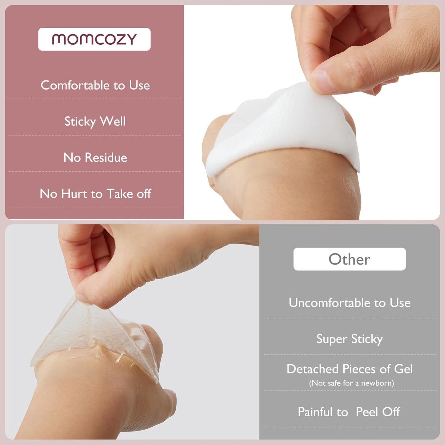 Momcozy Hydrogel Nipple Pads with Soothing Lanolin, Soothies Gel Nursing Pads Provide Instant Cooling Relief, Breastfeeding Essentials, 20 PCS