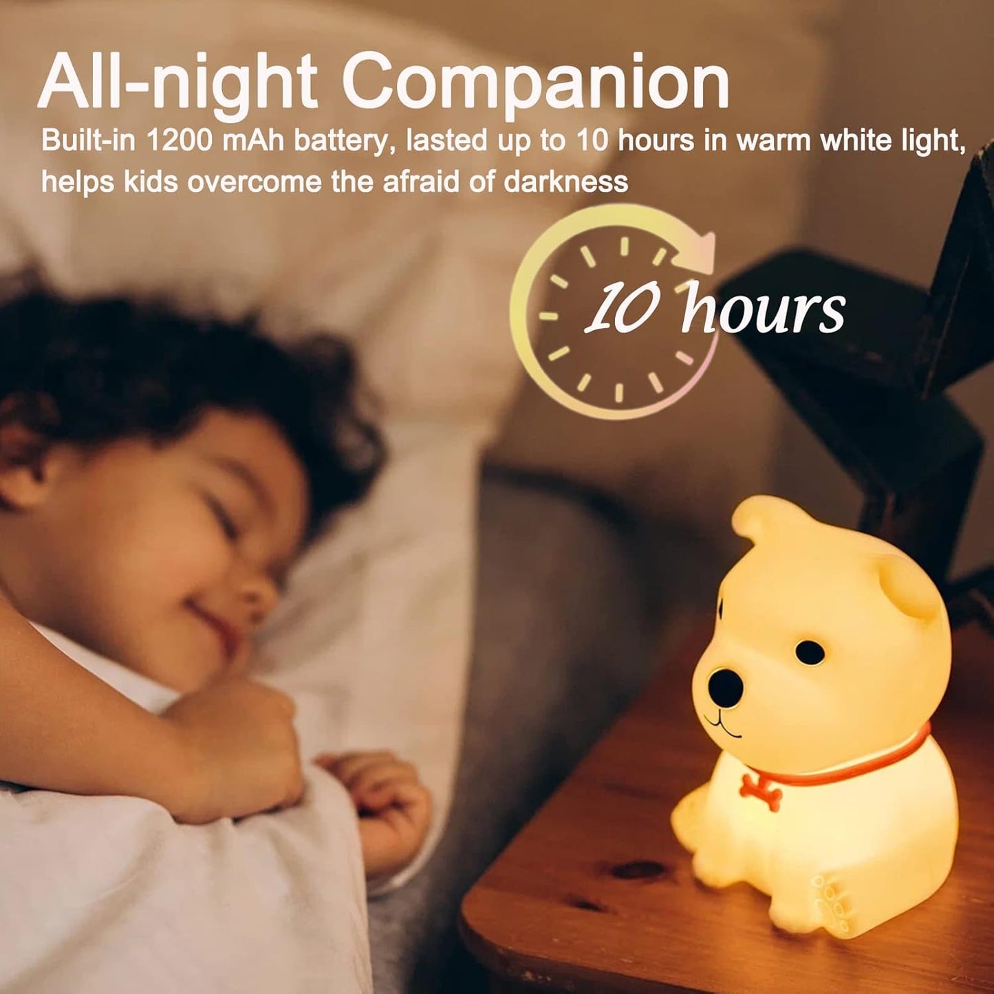 ZKLiLi Dog Night Light for Kids,Cute Night Lamp with 16 Colors Changing for Nursery,Squishy Silicone Dog Touch Lights for Toddler Room Decor,with USB Rechargeable,Gifts Stuff for Baby Girls and Boys