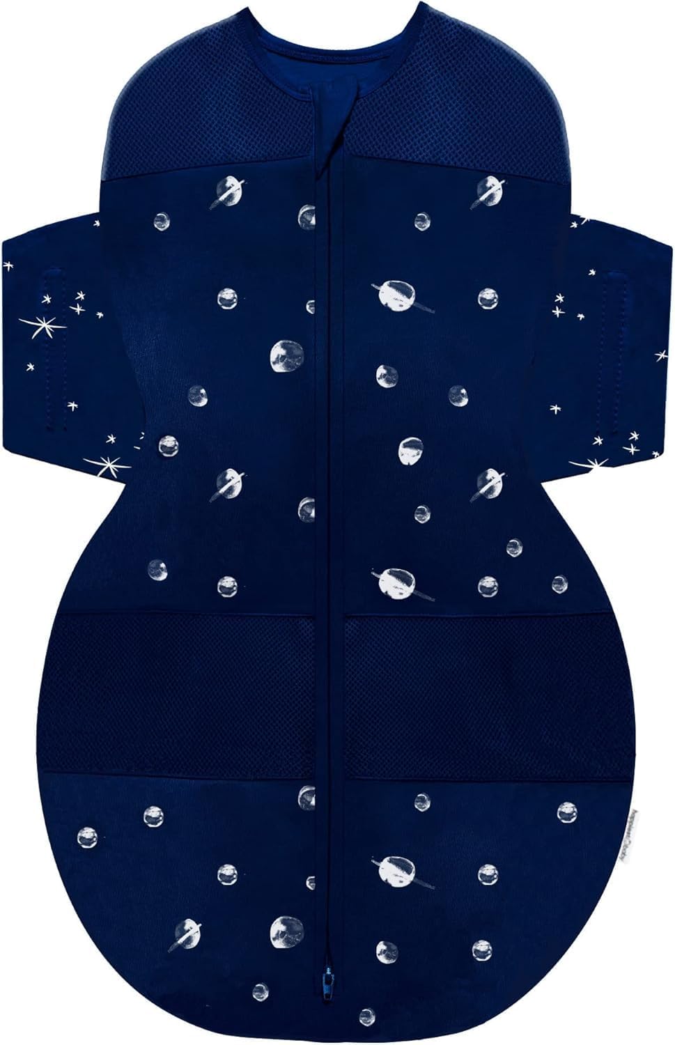 Happiest Baby SNOO Sleep Sack - 100% Organic Cotton Baby Swaddle Blanket - Doctor Designed Promotes Healthy Hip Development (Midnight Planets, X-Large)