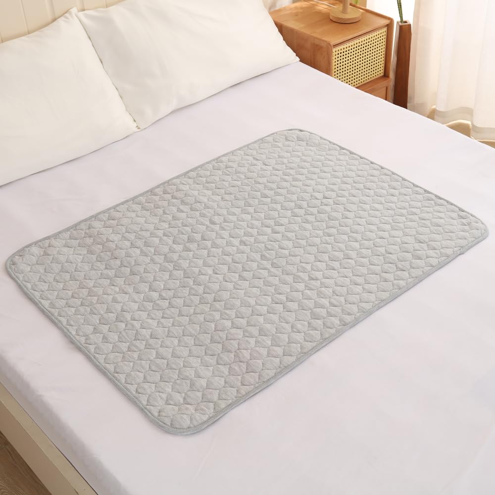 BlueSnail Washable Underpads,Waterproof,Soft, Portable and Reusable Incontinence Pads for Toddler,Adults,Elderly and Pets (31" x 40" Pack of 2)(Gray)