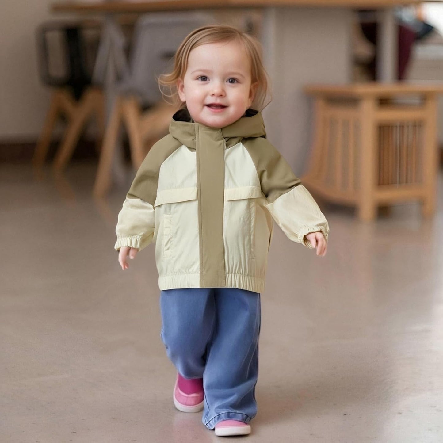 Toddler Baby Boy Girl Jackets Lightweight Outwear Zipper Hooded Windbreaker Jacket Fall Clothes 12M 18M 2T 3T 4T 5T