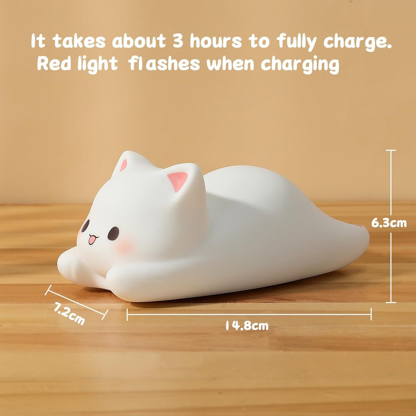 LOVERUIS Cute Night Light for Kids Cat Night-Light Baby Girl Squishy NightLight 1/3 Hour Timer Kitty Light Baby Dimmable Nursery Lamp Colorful Nightlight Gift for Kid Toddler Kawaii Bedroom (Kiki)