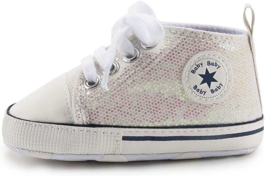 Unisex Baby Girls Boys Canvas High-top Shoes, Newborn Infant Anti-Slip Soft Sole Frist Walking Breathable Sneakers