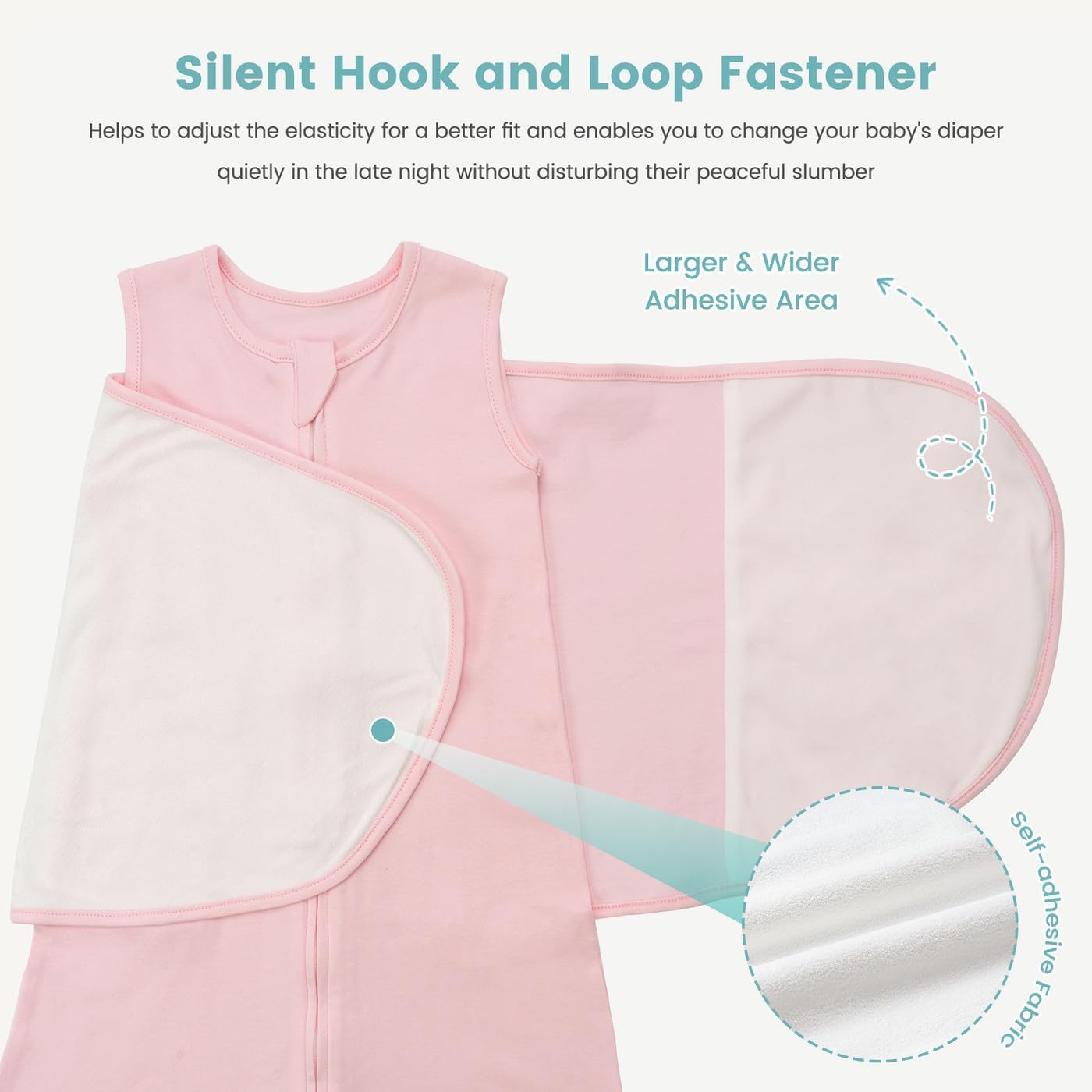 Baby Swaddle Sleep Sack 1.0 Tog 3-in-1 Cotton Baby Swaddle Blanket Wrap for Newborns 6-12 Months Pink