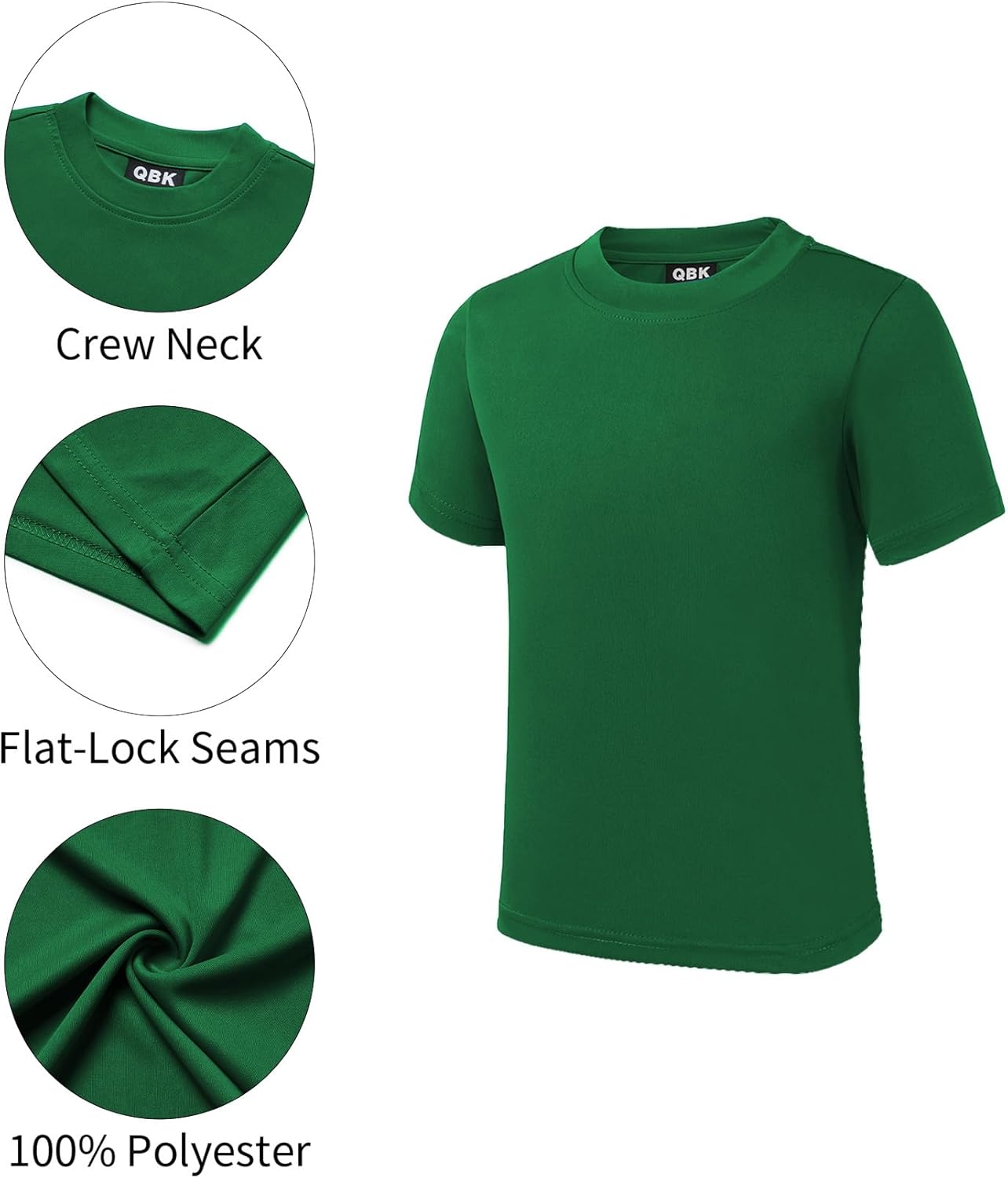 QBK 2T to Youth Neon Shirt Kids UPF 50+ Dry Fit Athletic Short Sleeve Rash Guard T Shirts for Boys Girls Sports Undershirt