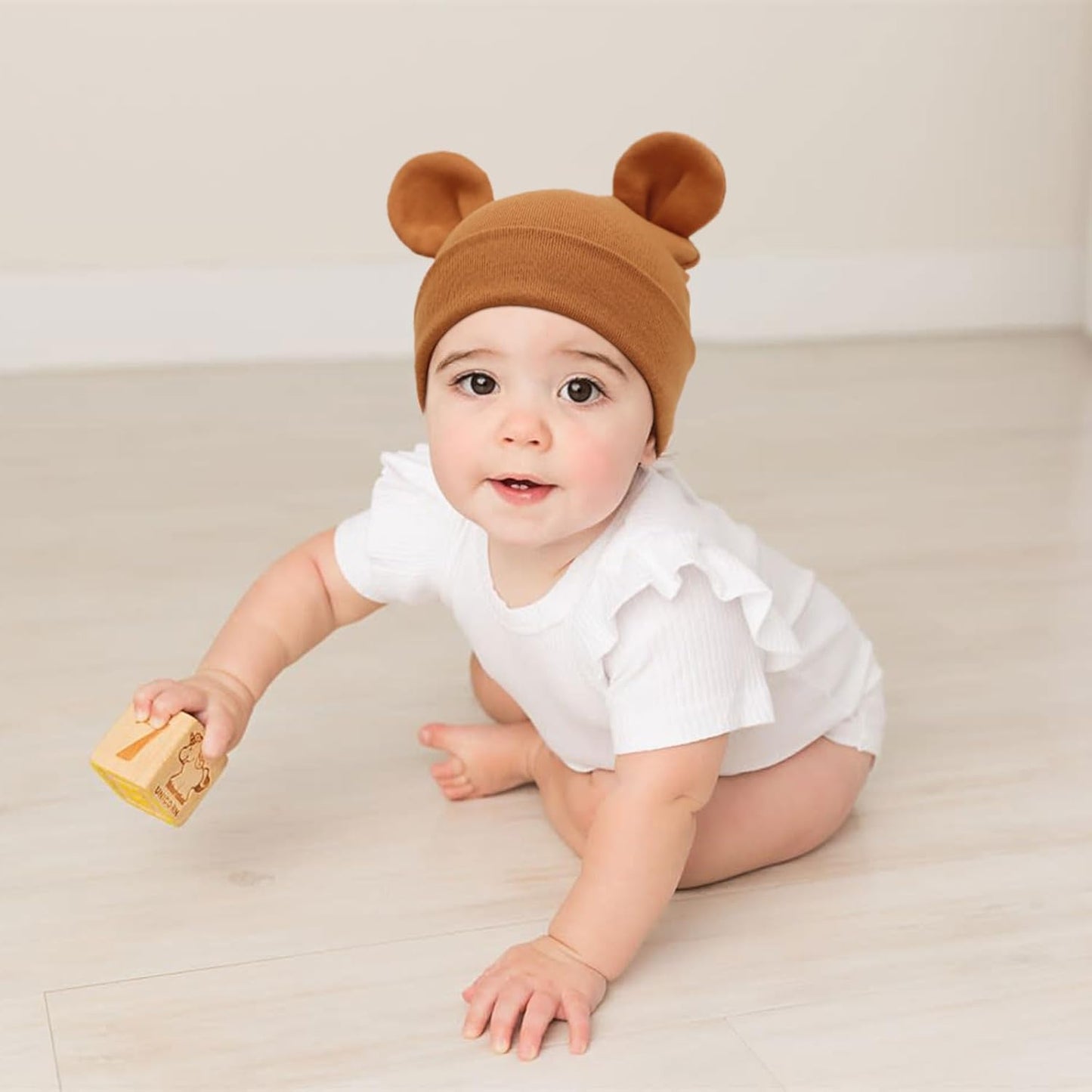 DRESHOW BQUBO 4 Pieces Baby Beanie Newborn Toddler Soft Cute Knit Hat Hospital Hats for Baby Boys Infant Cap Beanies