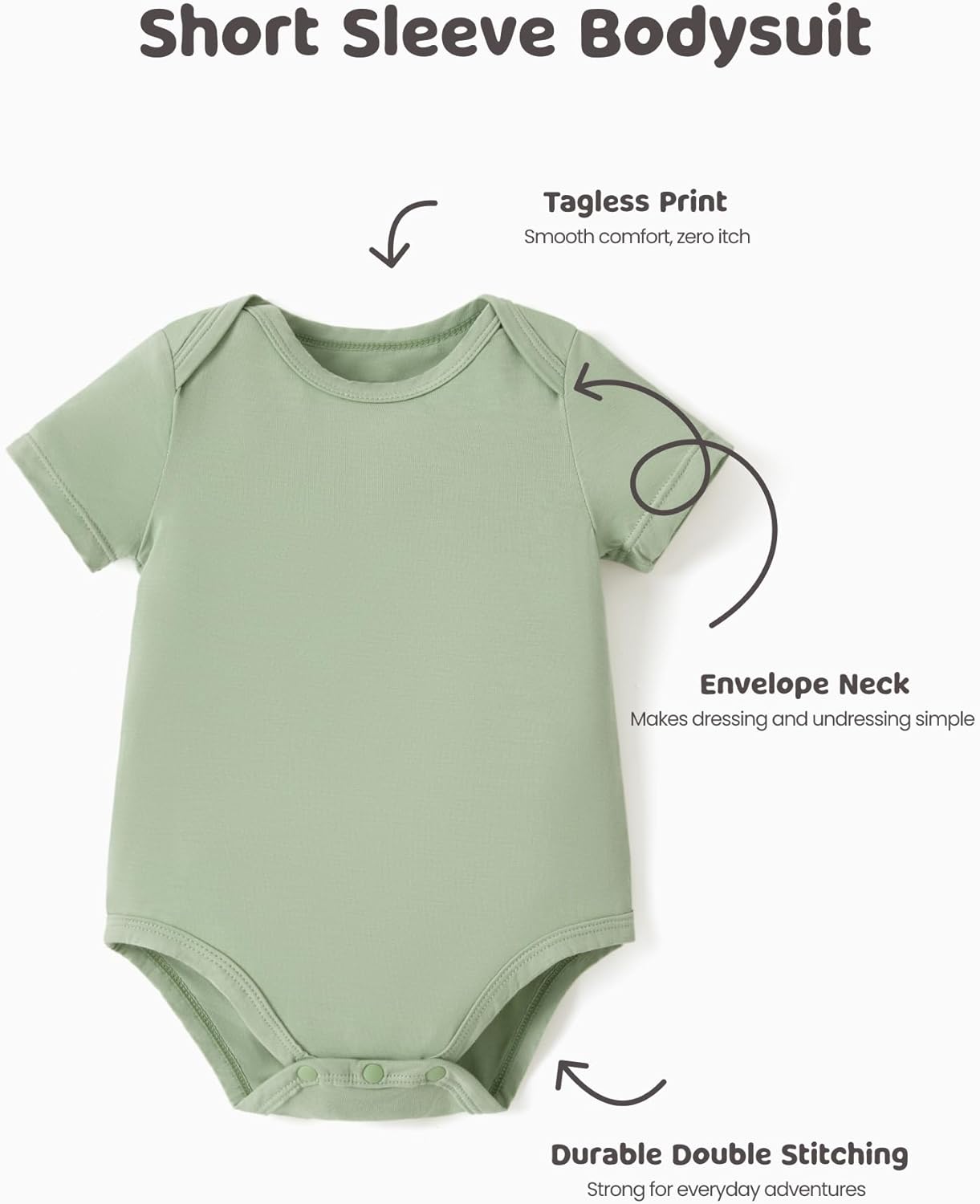 PATPAT Baby Bodysuits Supersoft Bamboo Viscose - Short Sleeve Boys and Girls - Newborn Infant Unisex Clothes Pack