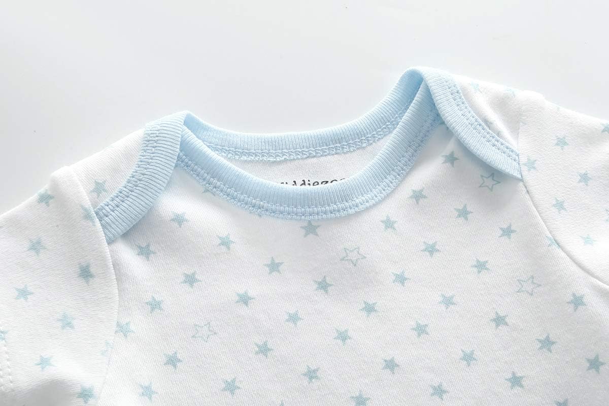 Kiddiezoom Baby Bodysuit Newborn Short Sleeve baby One-Piece Cotton 5-Pack baby clothes