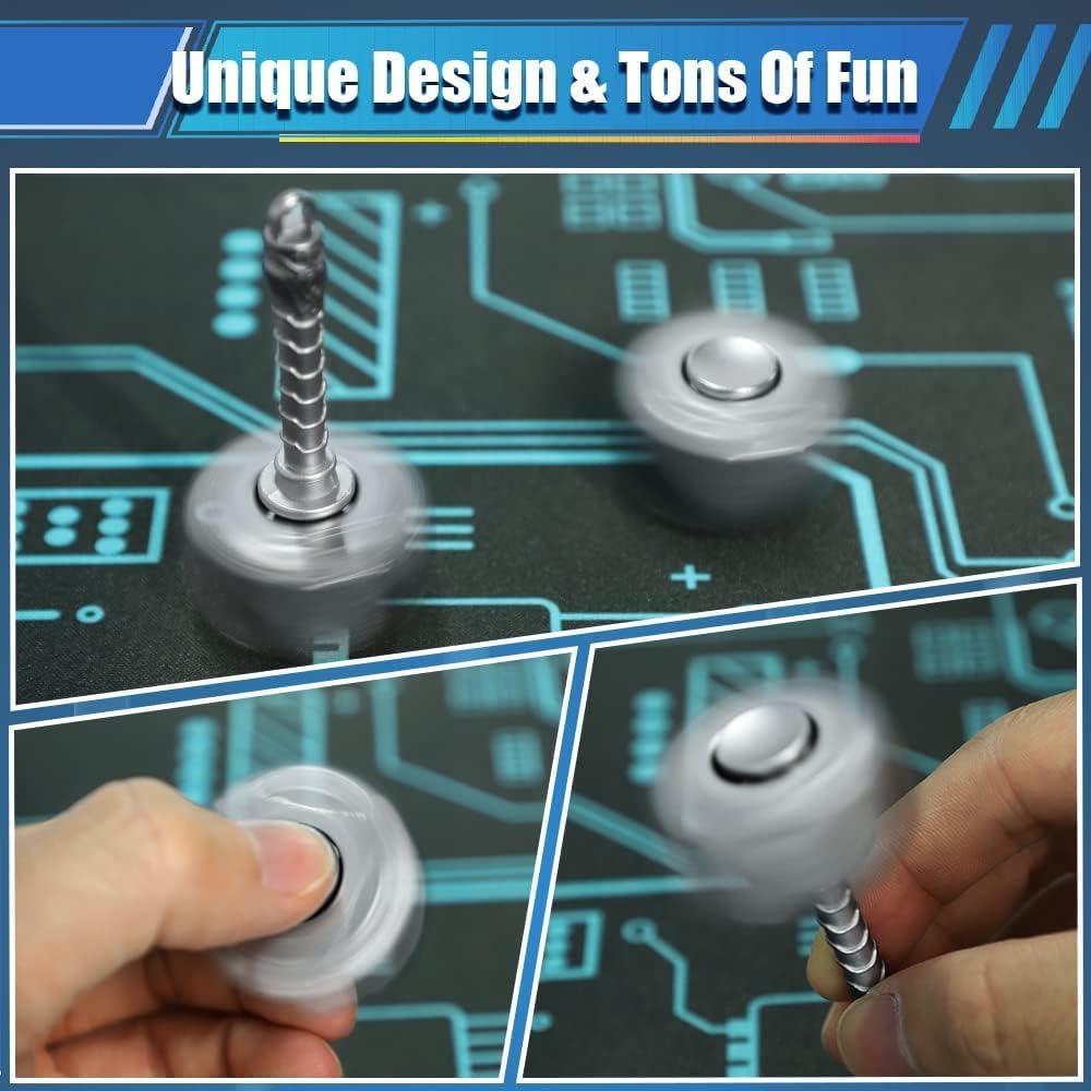 Thor's Hammer Fidget Spinner Toy, Metal 2 in 1 Mjolnir Hammer for Kids Adults, Shield Keychain Infinity Cube for Office Stress Relief, Goody Bag Filler, 2 Pack Birthday (with Case)