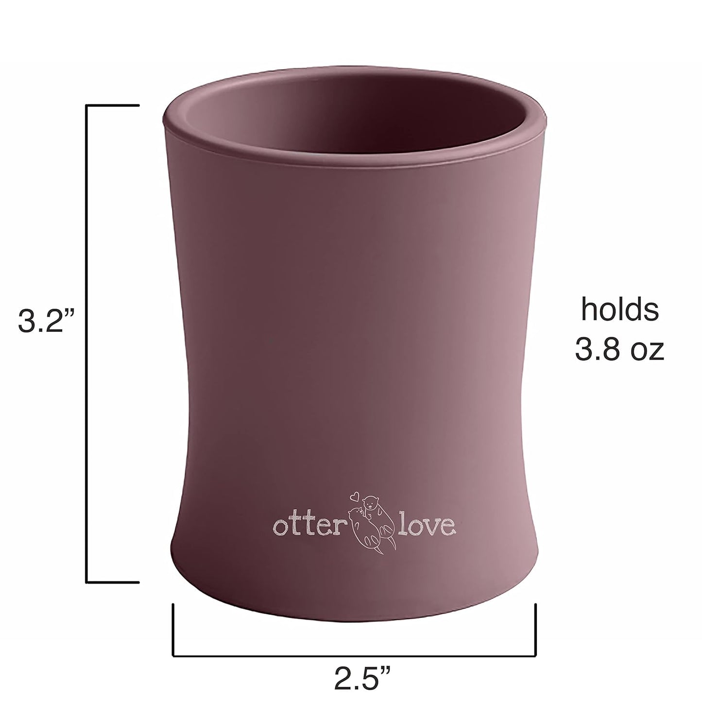 otterlove Silicone Baby & Toddler Training Cup - Pediatric OT Approved - 100% Platinum Pure LFGB Silicone - Unbreakable - Plastic Free - Tiny Cup Perfect for Baby Led Weaning (Woodchuck)