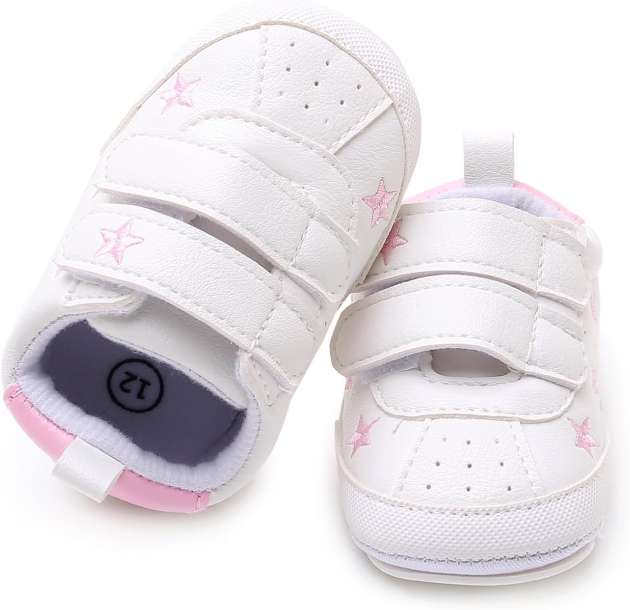 SOFMUO Baby Boys Girls High Top Ankle PU Leather Sneakers Soft Rubber Sole Infant Moccasins Newborn Oxford Loafers Anti-Slip Toddler Wedding Uniform Dress Shoes