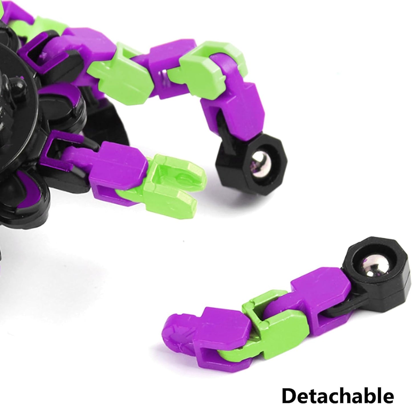 Fidget Spinners, DIY Transformable Chain Robot Finger Spinner, Glow in The Dark Deformable Creative Mechanical Gyro Toy Stress Relief Toy Fidget Fingertip Toy for Kids and Adults (12 Pack)