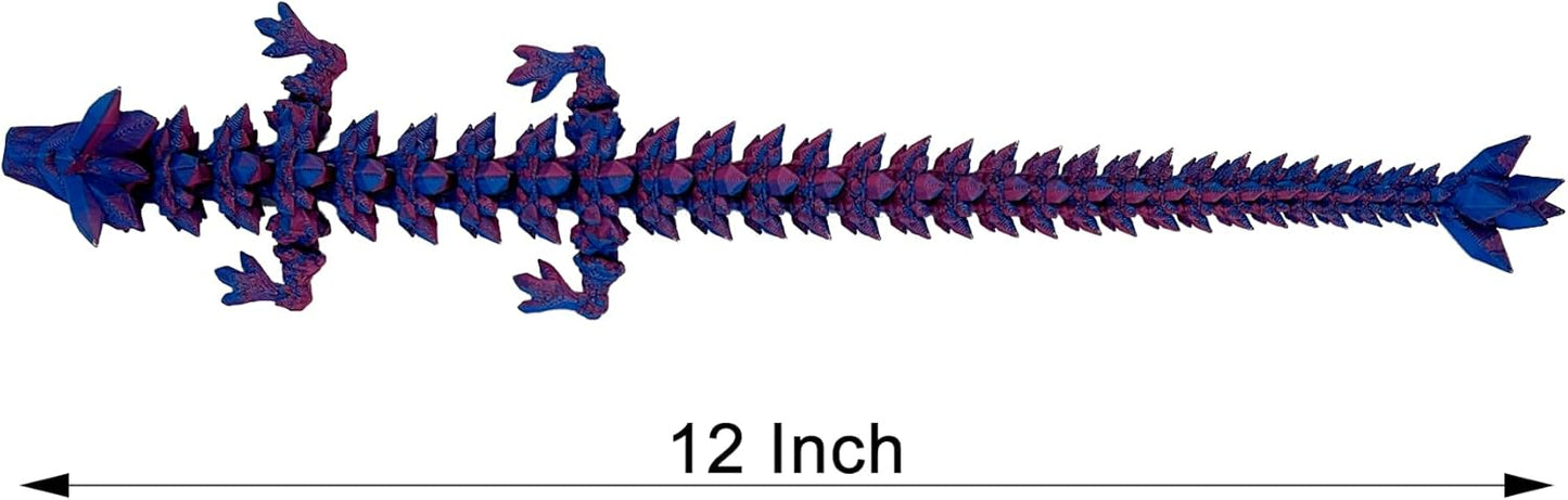 3D Printed Dragon Fidget Toy, Full Articulated Dragon Crystal Dragon, Home Office Decor Executive Desk Toys, Fidget Toys for ADHD (Color 2)
