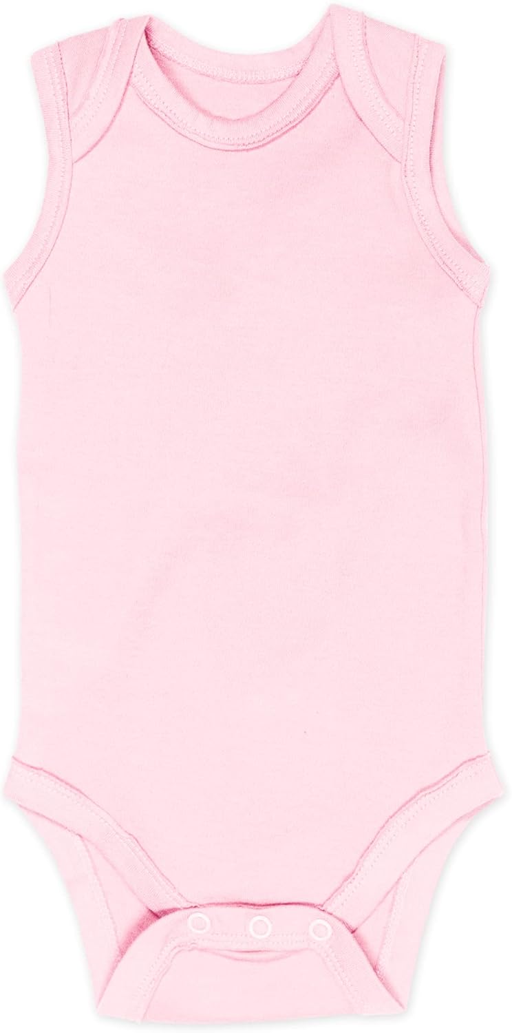 Sleeveless Bodysuits One-piece 100% Organic Cotton for Baby Boys, Girls, Unisex