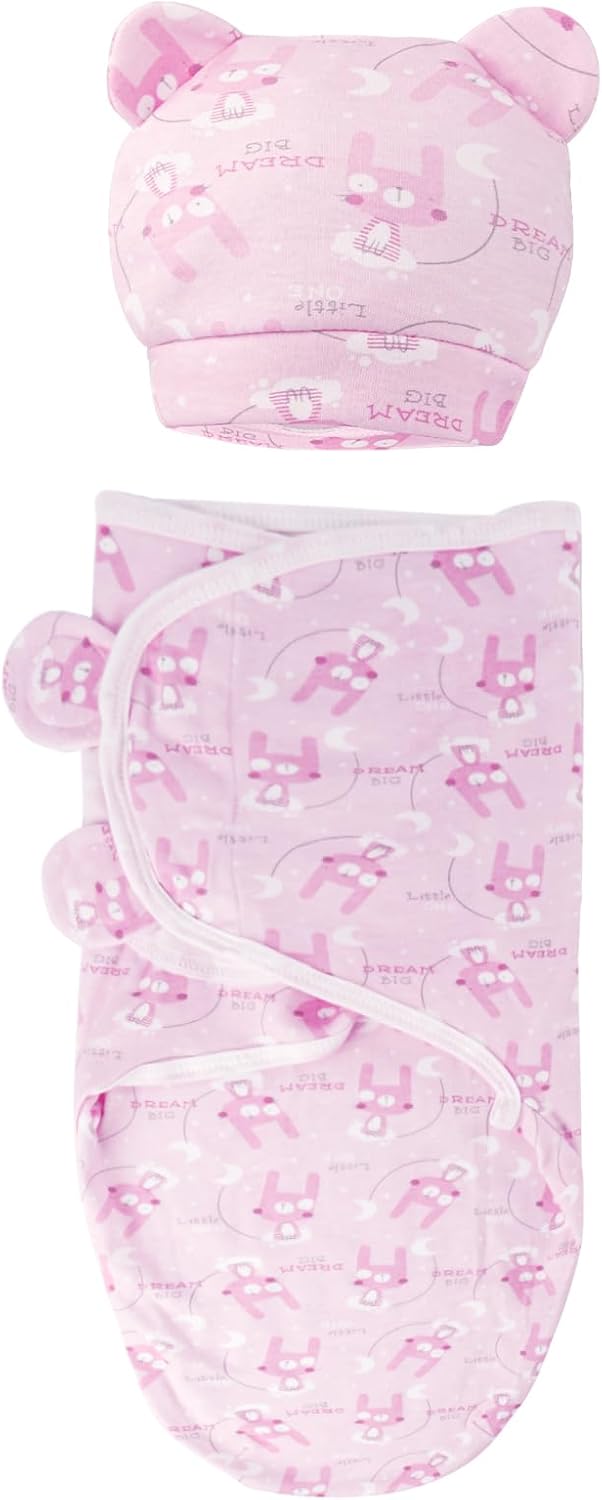 Baby Swaddle Sleep Sacks with Hats for 0-3 Months Baby Swaddle Blanket Wrap Newborn Swaddles Sack for Baby Boy Girl
