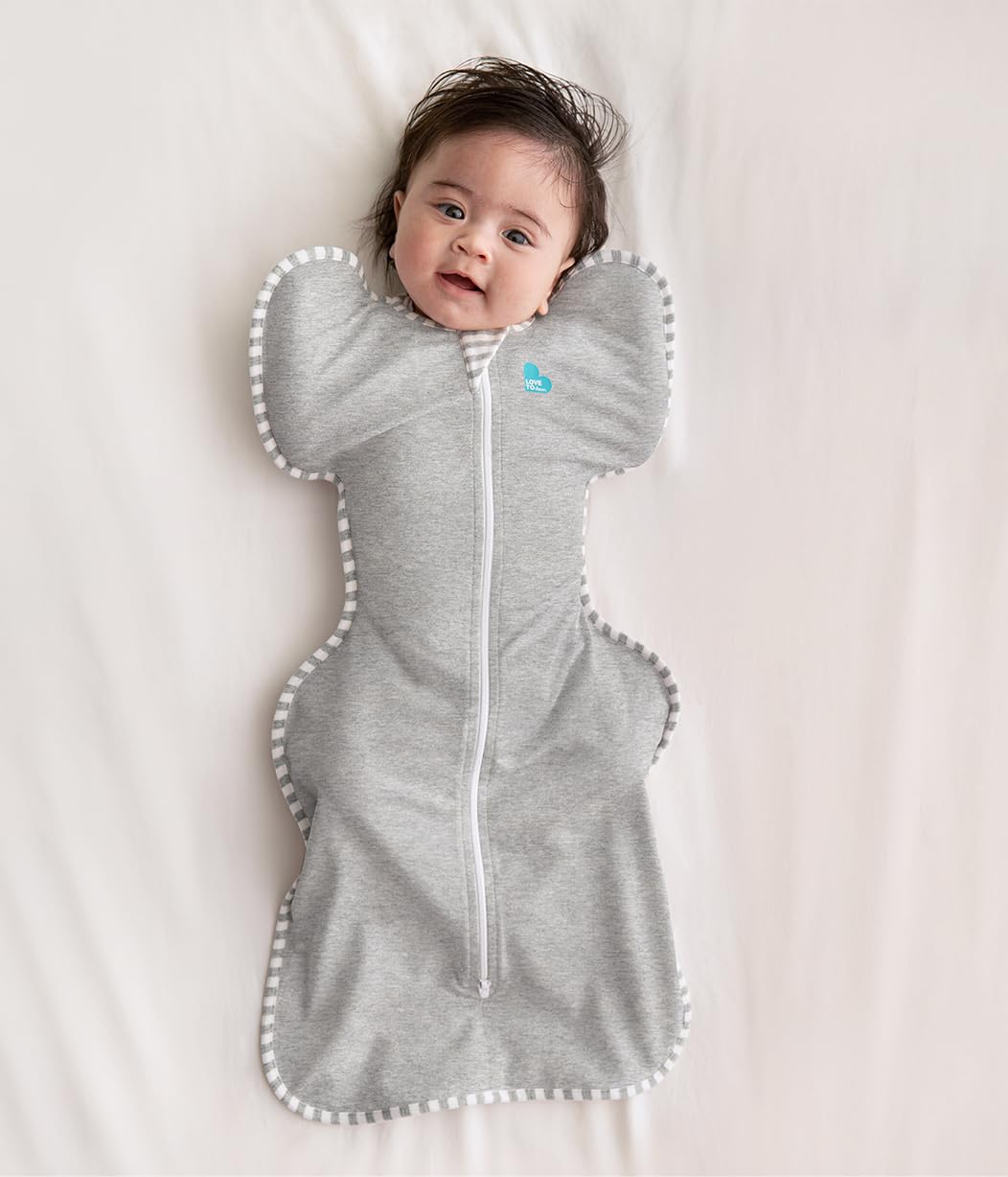 Love To Dream Swaddle UP, Gray, Newborn, 5-8.5 lbs., Dramatically better sleep, Allow baby to sleep in their preferred arms up position for self-soothing, snug fit calms startle reflex