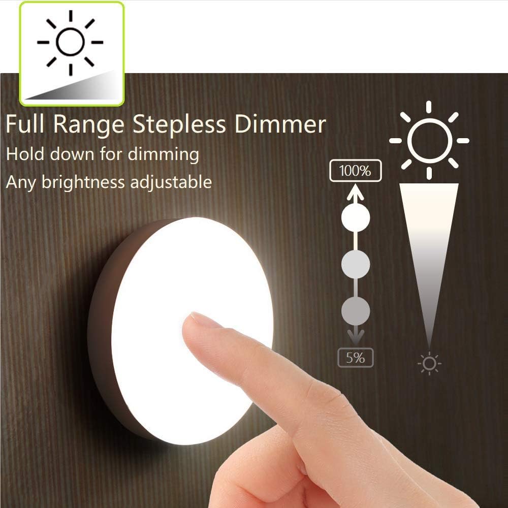 Mini Touch Light, Rechargeable Battery Operated Closet Lights Wardrobe Lights, Magnetic Stick-on Anywhere LED Night Light, Wireless Under Cabinet Lighting, Dimmable Tap Push Light Lamp