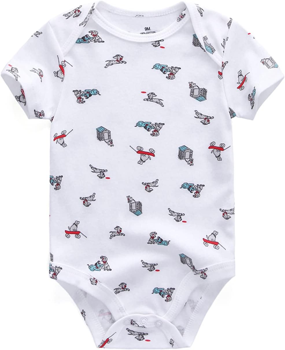 Baby Bodysuit Short Sleeve one-Piece Newborn Baby Clothes for Baby Boy and Girls