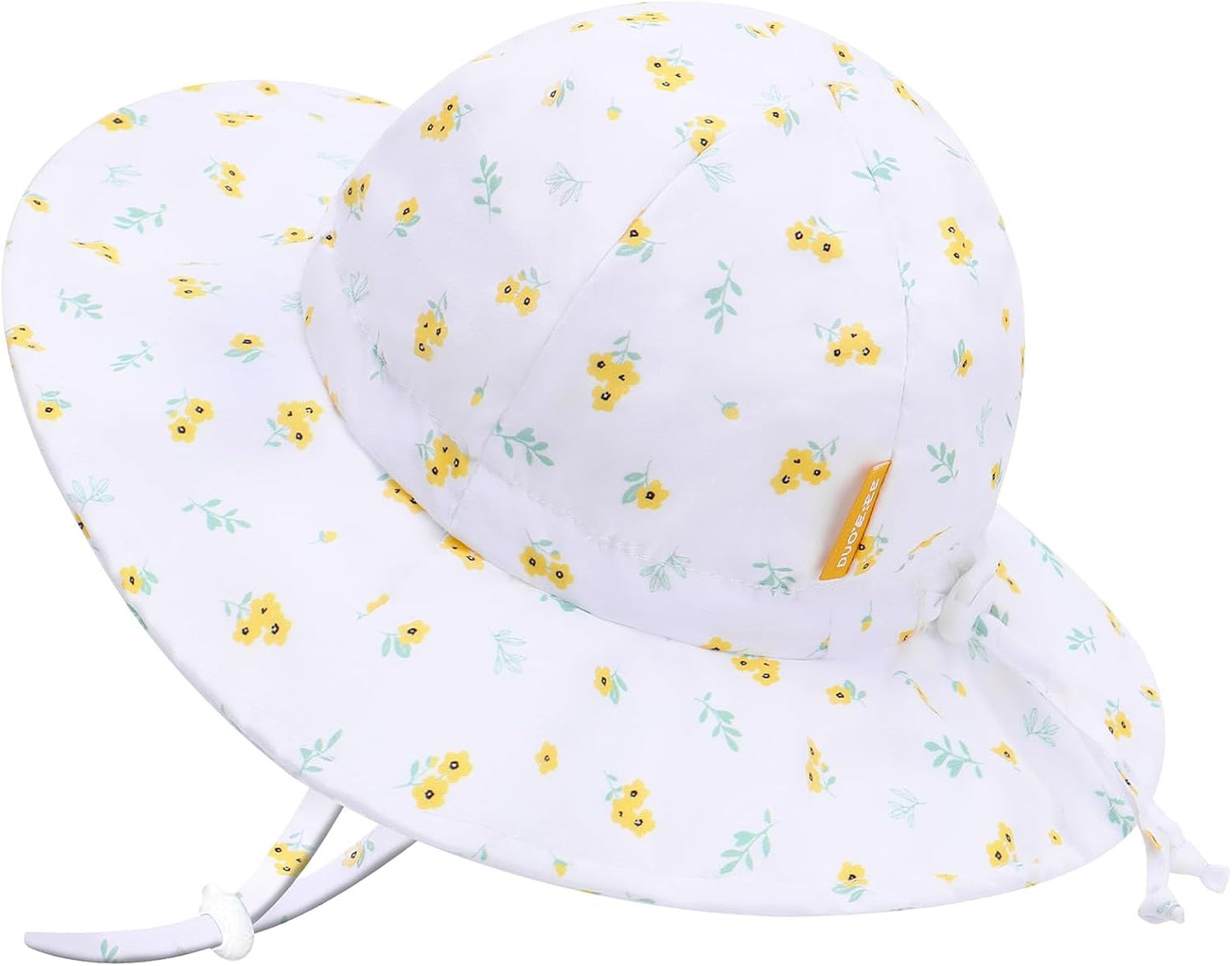 UPF 50+ Baby Bucket Hat - Wide Brim Sun Protection Beach Cap for Girls - Cute & Adjustable Toddler Hat