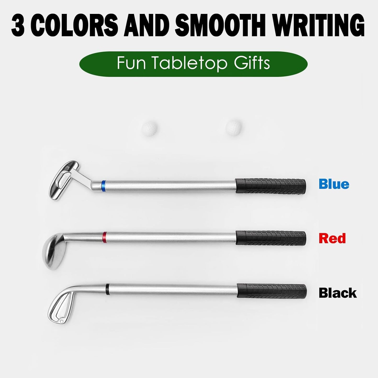 Golf Pen Gifts Mini Desktop Set with Putting Green,3 Golf Clubs Pens with Balls and Flag,Unique Stocking Stuffers,Golf Gift Office Desk Toys for Men and Women