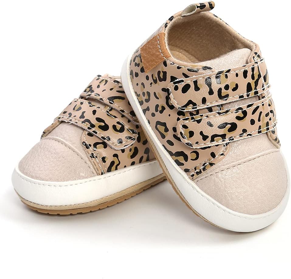 SOFMUO Baby Boys Girls High Top Ankle PU Leather Sneakers Soft Rubber Sole Infant Moccasins Newborn Oxford Loafers Anti-Slip Toddler Wedding Uniform Dress Shoes