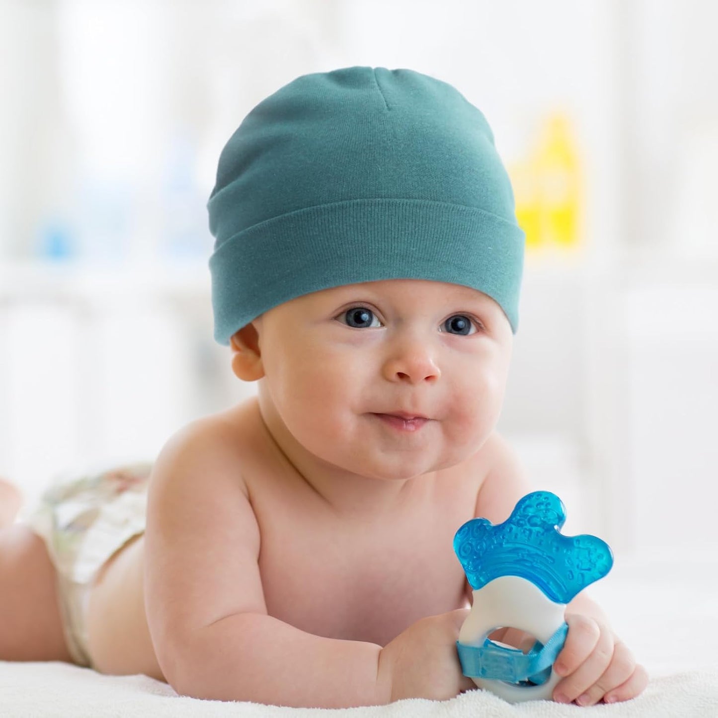 DRESHOW BQUBO 4 Pieces Baby Beanie Newborn Toddler Soft Cute Knit Hat Hospital Hats for Baby Boys Infant Cap Beanies