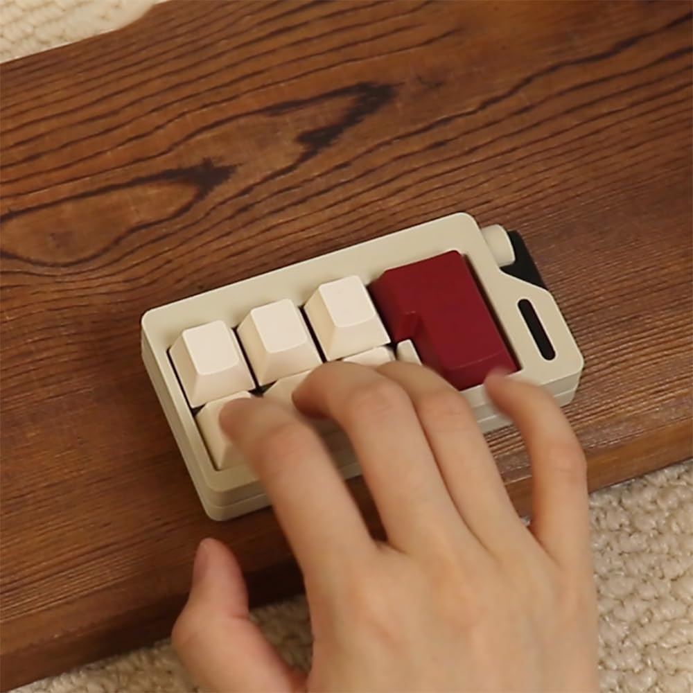 Keyboard Fidget Toys for Adults 3D Printing Keyboard Clicker Fidget Sensory Fun Toys with Keycaps Switch for Anxiety Decompression (White)