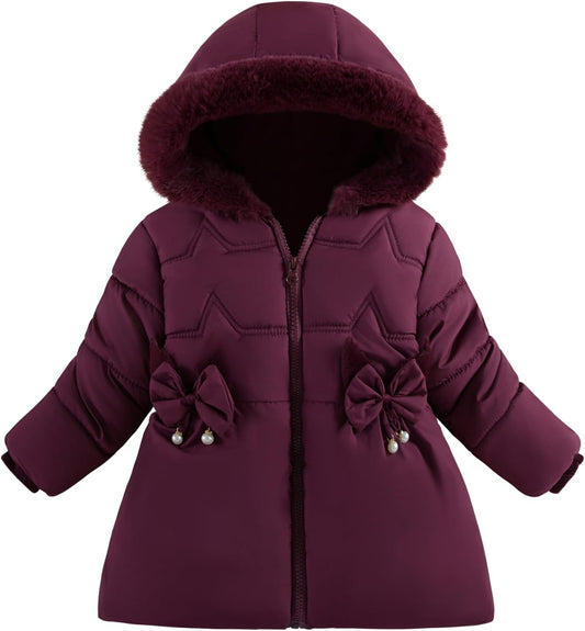 Toddler Winter Coats Baby Jacket Snow Clothes Puffer Dress Girl Warm Hoodie 1-4T