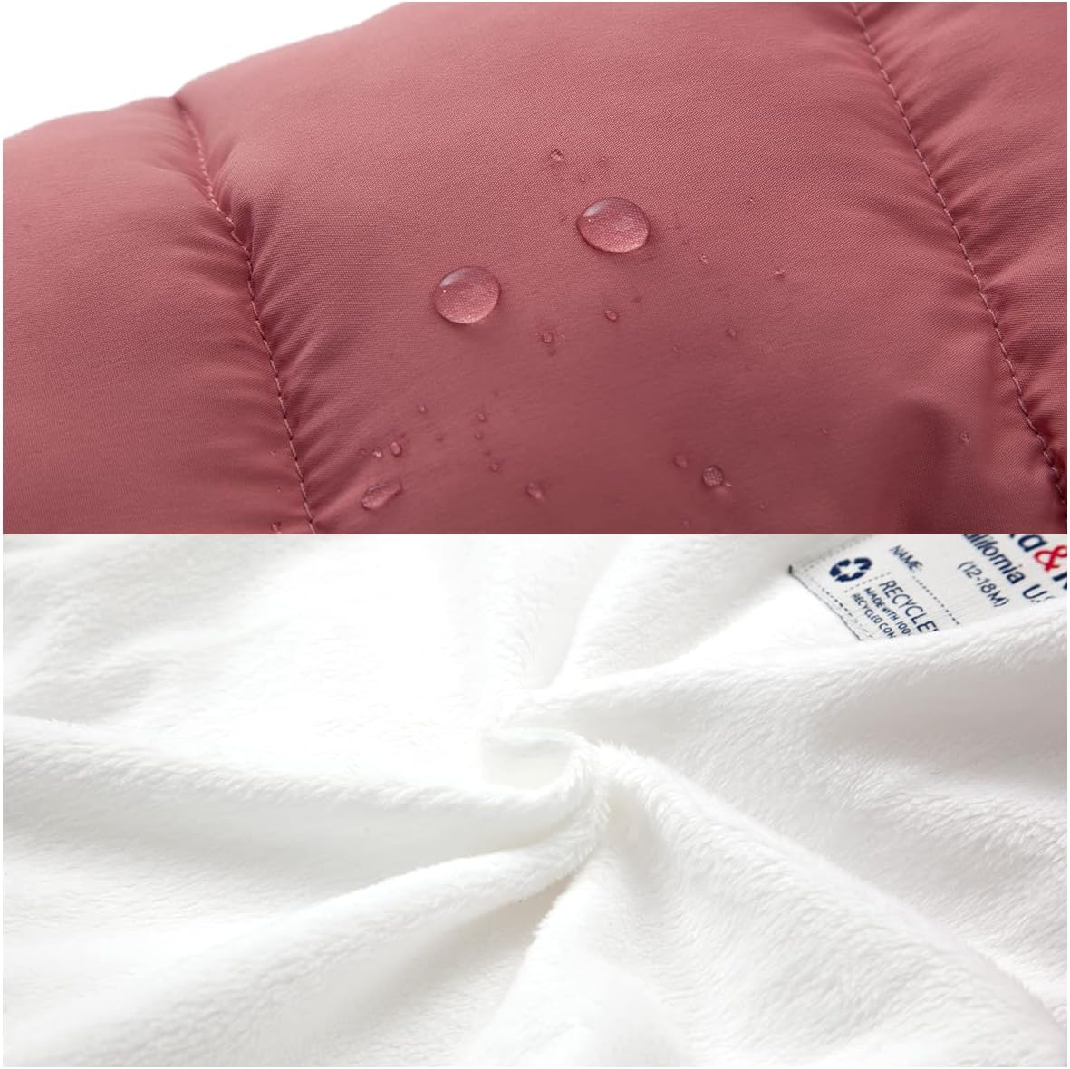 Rokka&Rolla Baby Girls' Water-Resistant Puffer Jacket Hooded Winter Coat with Soft Mini Fur Lining for Newborn Infant Toddler