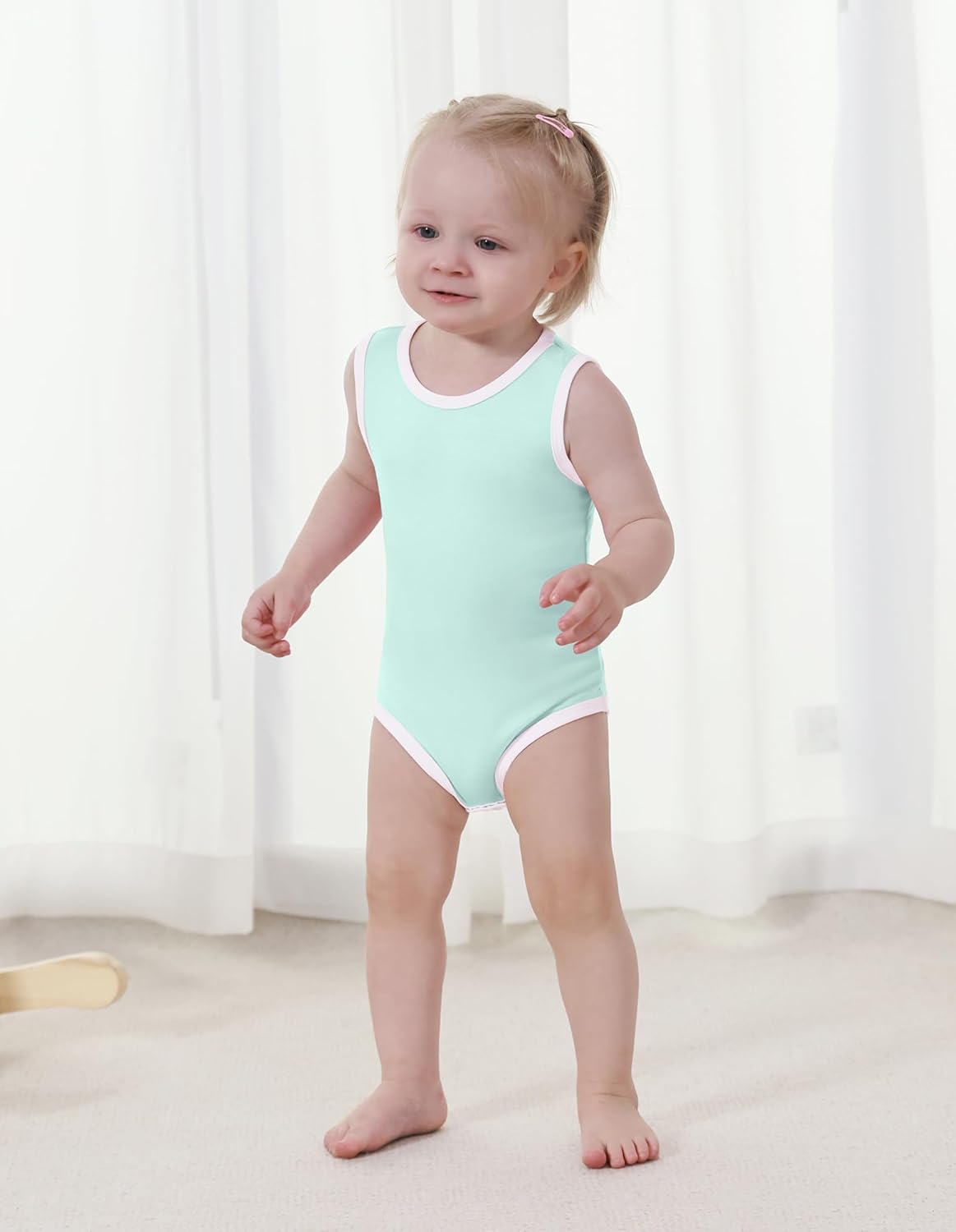 Baby Boy Girl Pajamas Toddler Infant Unisex Sleeveless Sleep Bodysuit Sleepwear Newborn Snap Snug Fit 3-Pack